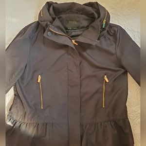 Zara basic outerwear black rain jacket